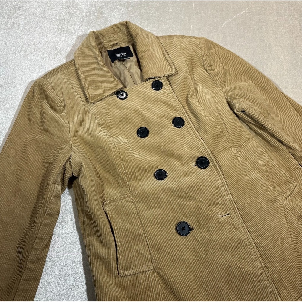 Mossimo Supply Co Womens Junior Tan Corduroy Pea Coat Jacket XL Button Front